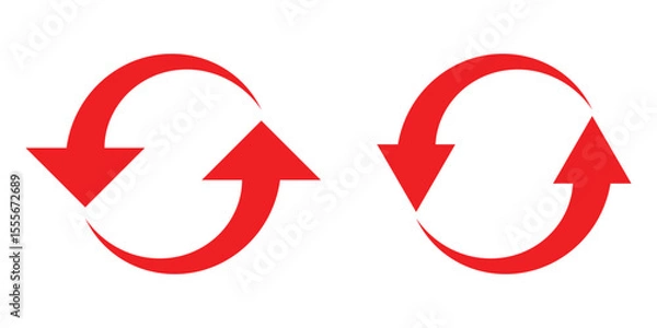 Fototapeta Clean and simple rotating arrows for update, reload, or loop symbols.