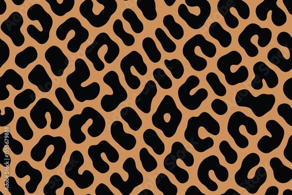 Obraz Seamless Bobcat Skin Pattern with Organic Black Spots