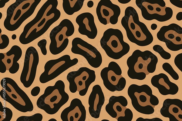 Obraz Seamless Margay Print with Elongated Brown-Centered Spots