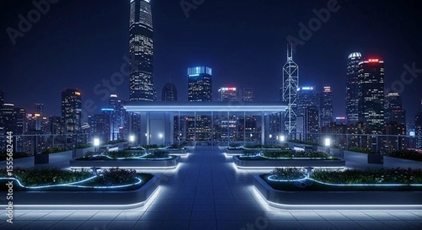 Obraz Nighttime cityscape 