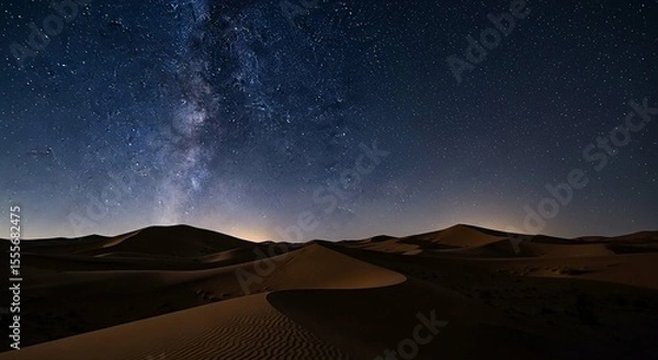 Obraz A nighttime desert landscape