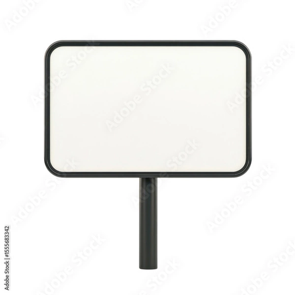 Fototapeta Blank Rectangular Street Sign Mockup Perfect for Advertising Design isolated on transparent background