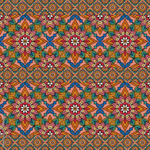 Fototapeta ethnic floral seamless pattern. abstract ornament pattern