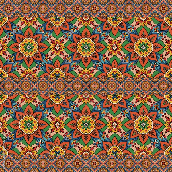 Fototapeta ethnic floral seamless pattern. abstract ornament pattern