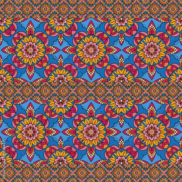 Fototapeta ethnic floral seamless pattern. abstract ornament pattern