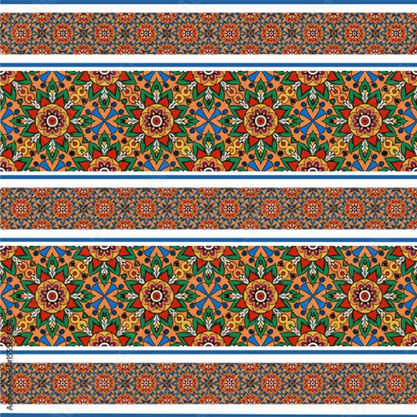 Fototapeta ethnic floral seamless pattern. abstract ornament pattern