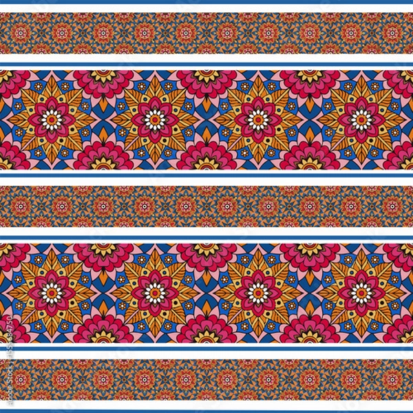 Fototapeta ethnic floral seamless pattern. abstract ornament pattern