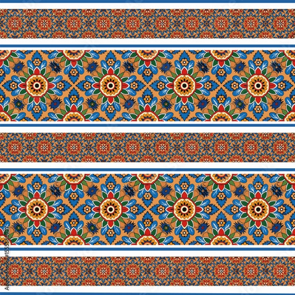 Fototapeta ethnic floral seamless pattern. abstract ornament pattern