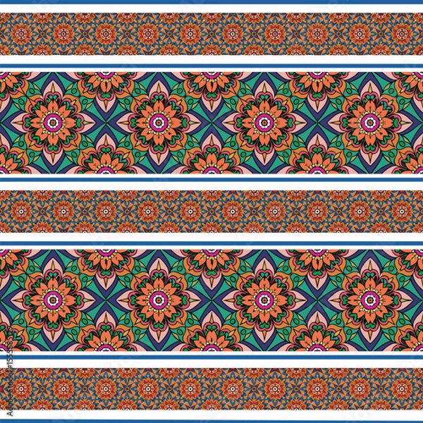 Fototapeta ethnic floral seamless pattern. abstract ornament pattern