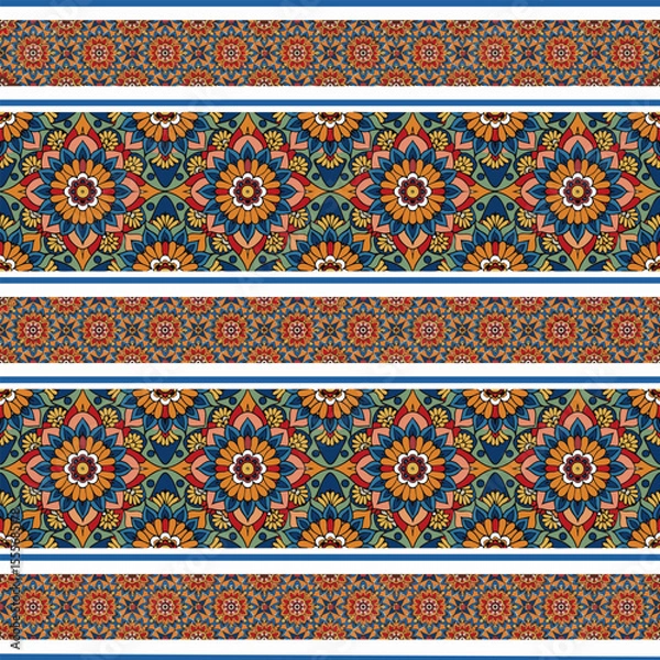 Fototapeta ethnic floral seamless pattern. abstract ornament pattern