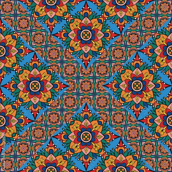 Fototapeta ethnic floral seamless pattern. abstract ornament pattern