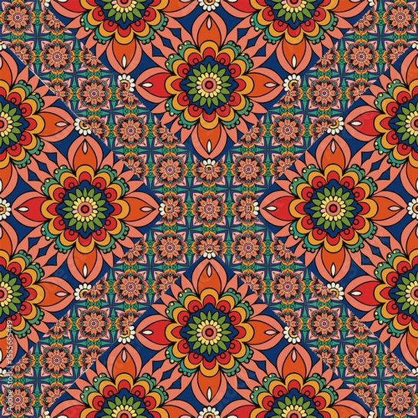 Fototapeta ethnic floral seamless pattern. abstract ornament pattern