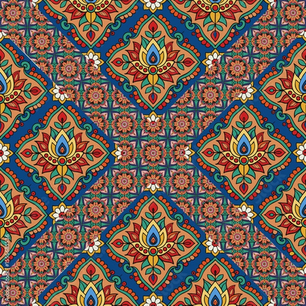 Fototapeta ethnic floral seamless pattern. abstract ornament pattern