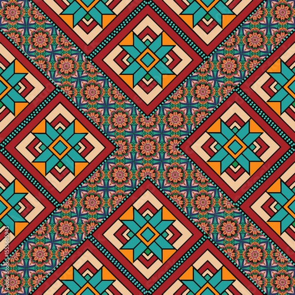 Fototapeta ethnic floral seamless pattern. abstract ornament pattern