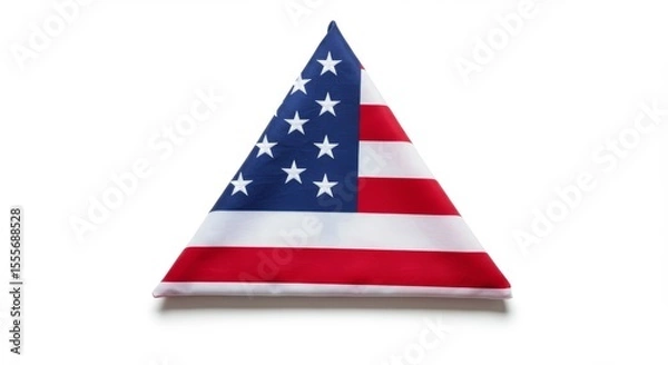 Obraz A neatly folded American flag displayed on a seamless white background.