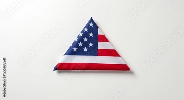 Obraz A neatly folded American flag displayed on a seamless white background.