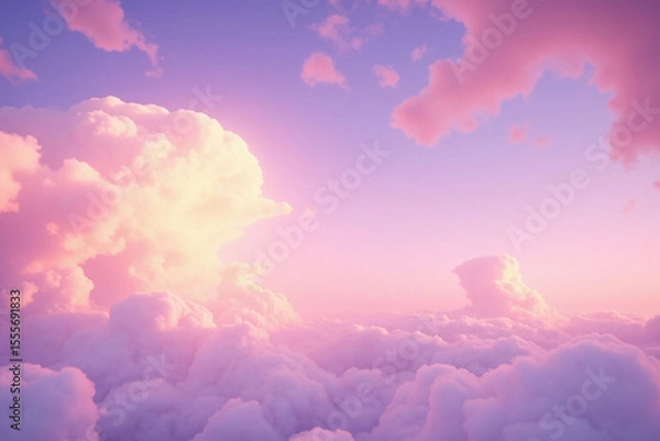 Fototapeta pink and blue sky with clouds reflected in the water