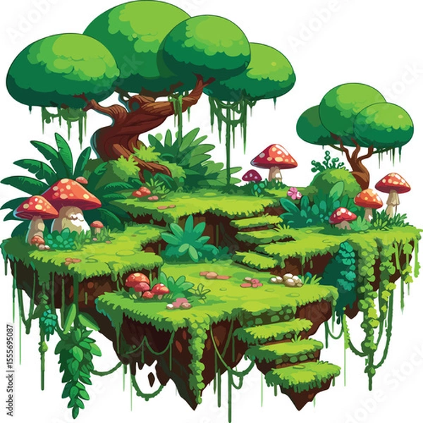 Fototapeta Forest Floor Stump Game Design