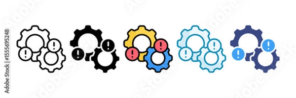 Obraz Operational Risk Icon Set Multiple Style Collection