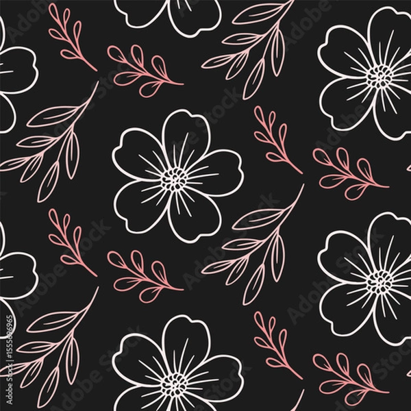 Obraz Botanical Seamless pattern vector design retro style