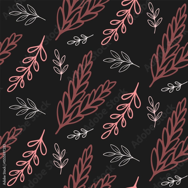 Obraz Monochrome floral pattern seamless vector design