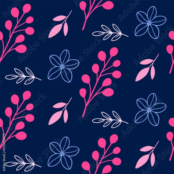 Obraz Minimalist botanical seamless pattern design
