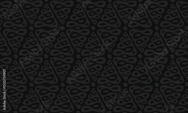 Obraz Black ornate wallpaper, textile print. Seamless decorative hand drawn pattern. Endless background with ornamental decorative elements with traditional ethnic motives, tribal geometric figures. Vector