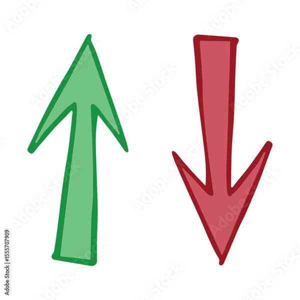 Fototapeta Hand drawn arrow symbol. Business clipart. Single element for design