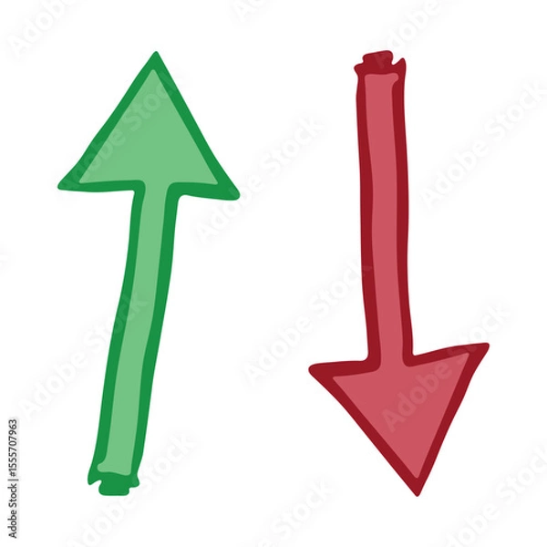 Fototapeta Hand drawn arrow symbol. Business clipart. Single element for design