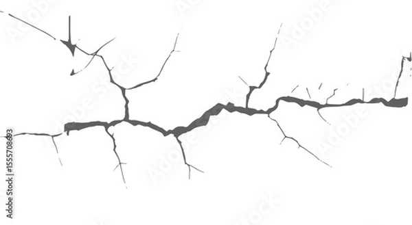 Fototapeta cracked ground with cracks line, crack on concrete