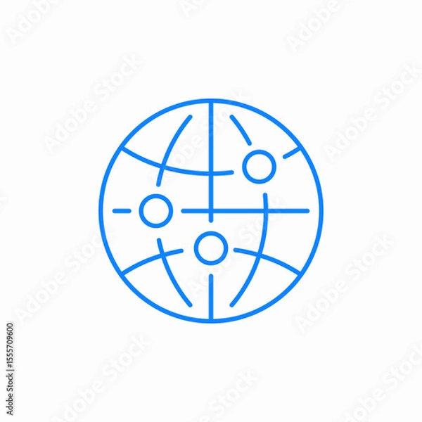 Fototapeta global network icon sign vector