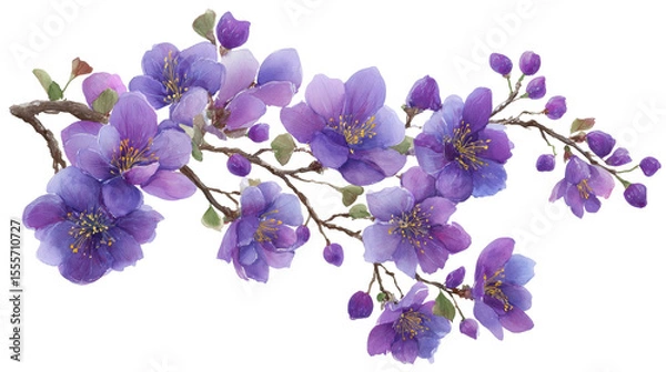 Fototapeta color sakura flower isolated on white	
