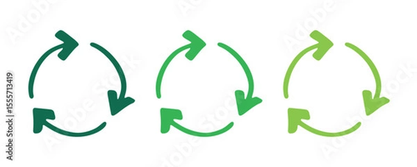 Fototapeta Hand drawn recycle arrow icon Recycling resources symbol Reuse of materials, zero waste, green environment, saving the planet
