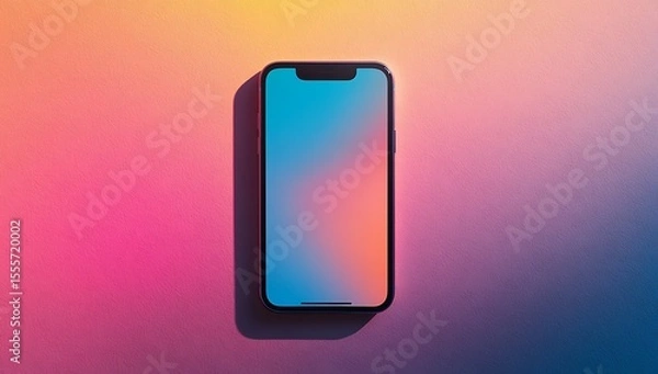 Obraz Modern smartphone with vibrant gradient screen mobile phone technology