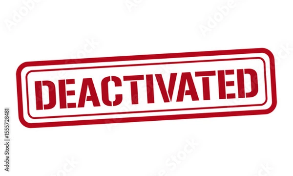 Obraz DEACTIVATED red stamp text vector, rubber stamp