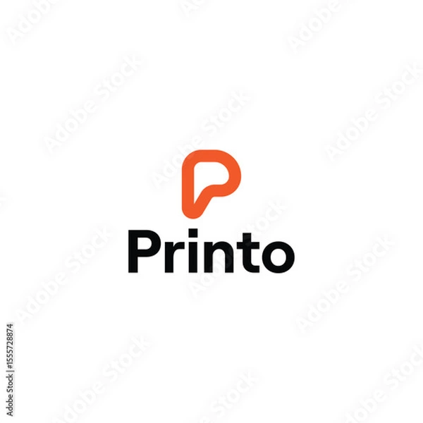 Obraz P letter minimal logo design