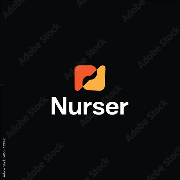 Obraz N letter modern tech logo