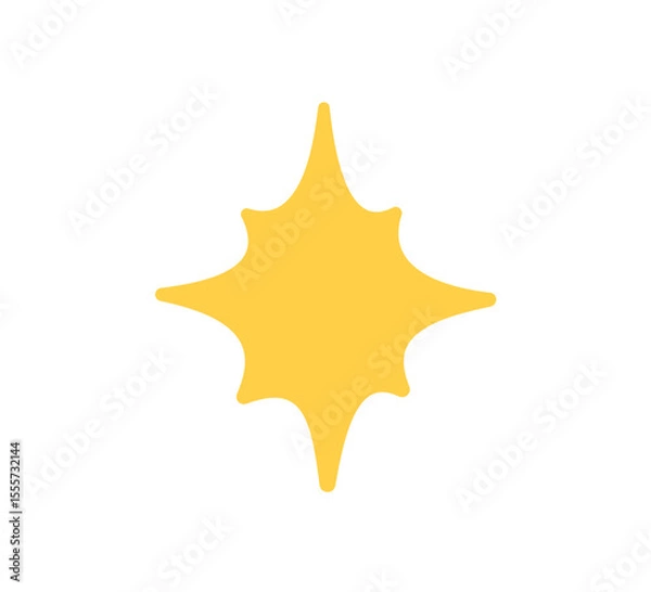 Obraz Doodle glitter twinkle star icon. Yellow hand drawn shine star burst symbol. Sketch magic blink. Doodle spark shape icon. Vector illustration on white background.