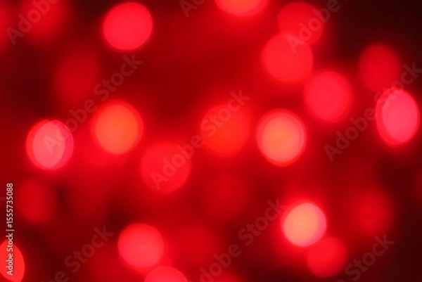 Fototapeta Abstract Glowing Red Circles Background Festive Lights Blurred Backdrop