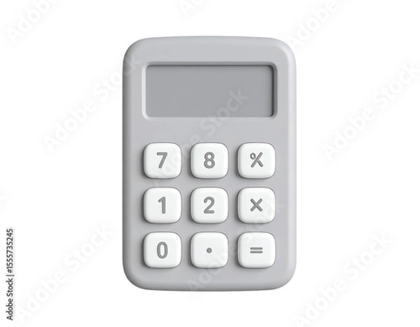 Fototapeta Gray Calculator 3D Render