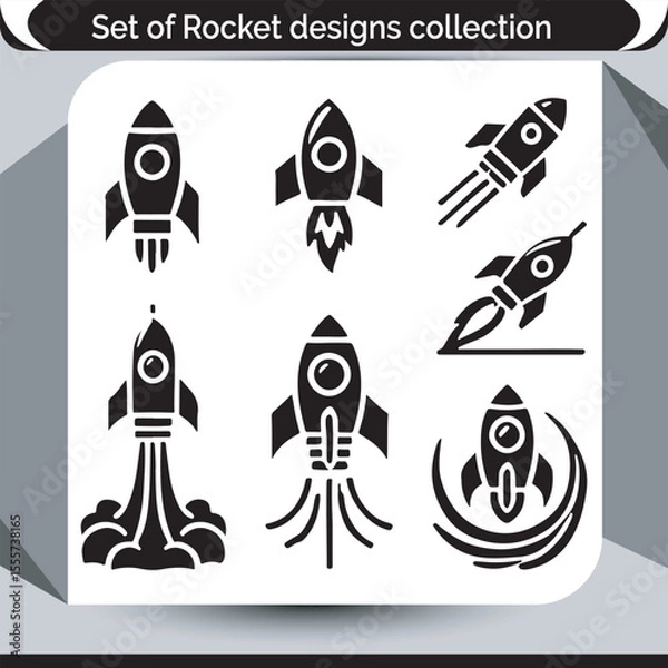 Fototapeta Diverse Rocket Designs Collection Showcasing Creativity and Innovation in Space Exploration and Technology Concepts