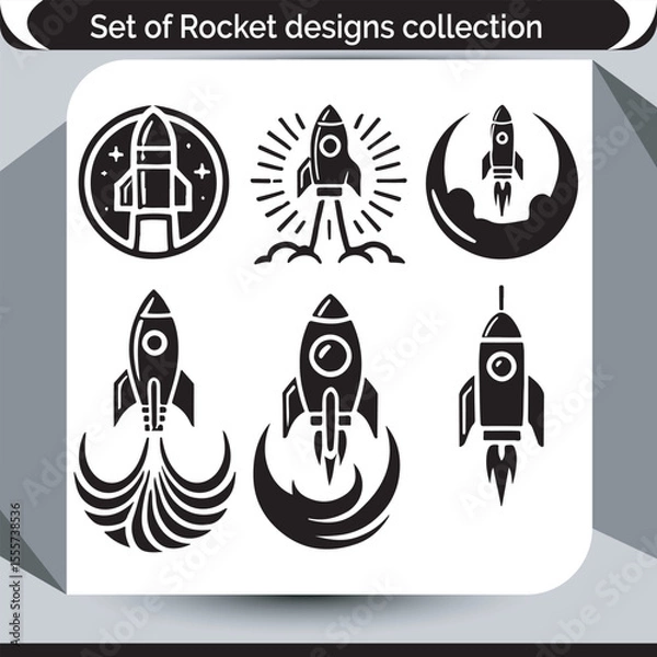 Fototapeta Creative Rocket Ship Designs A Collection of Bold and Modern Spacecraft Illustrations for Diverse Projects and Design Needs