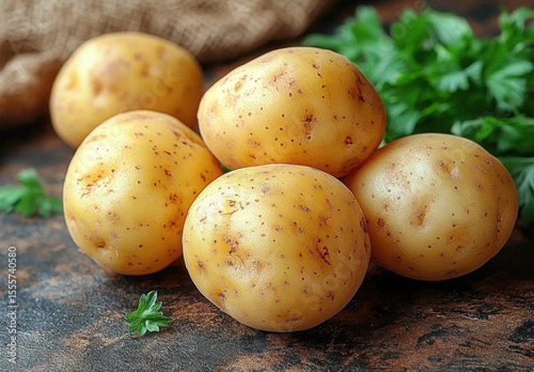 Obraz Gorgeous potatoes isolated on a transparent background