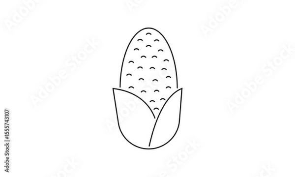 Fototapeta Corn outline icon isolated on transparent background flat vector illustration. EPS 10