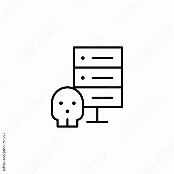 Fototapeta server hacked threat icon sign vector