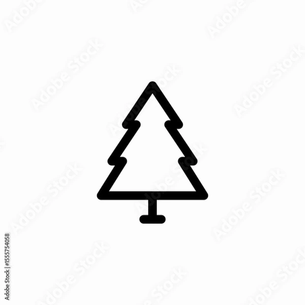 Fototapeta simple pine tree icon sign vector