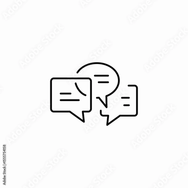 Fototapeta speech bubbles discussion icon sign vector