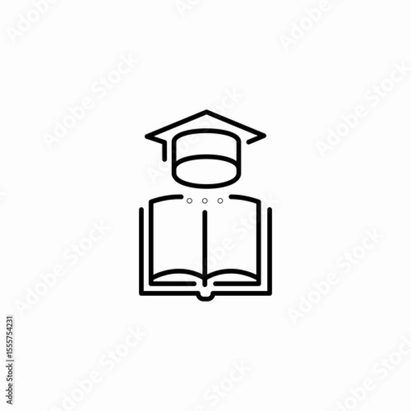Fototapeta student book learning icon sign vector