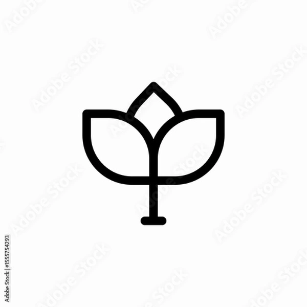 Fototapeta three leaf stem icon sign vector