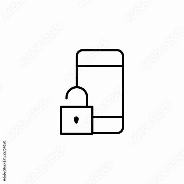 Fototapeta unlocked mobile device icon sign vector